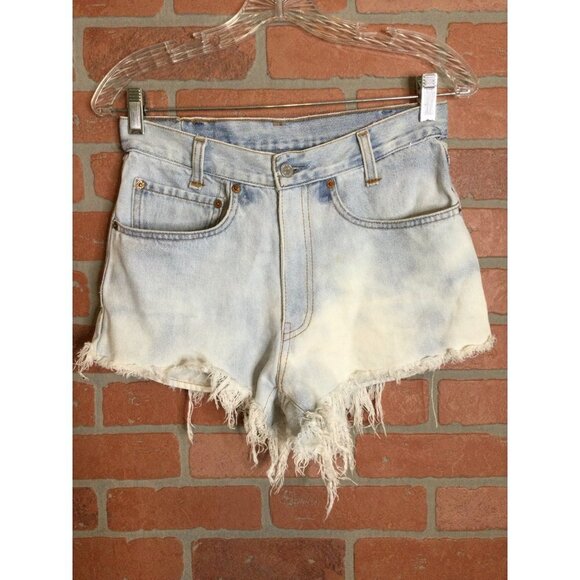 Levis Cut off Booty Shorts distressed raw hem bleached faded coastal cowgirl - Picture 1 of 7